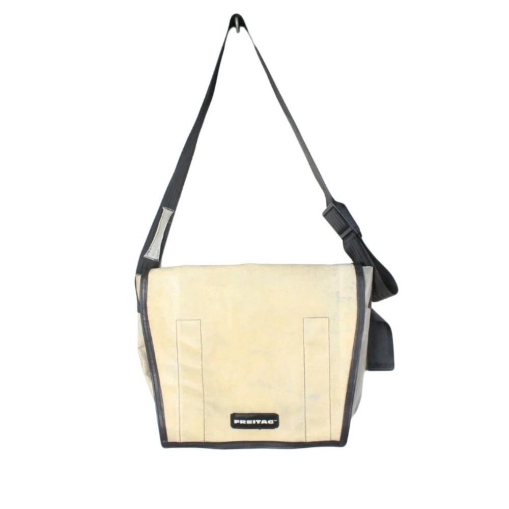 Beige and Black Messenger Bag